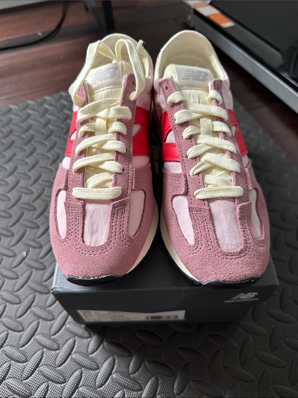 Brand new never worn New Balance Women's Pink and Red Retro Runner Sneakers - Picture 2 of 3